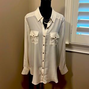 Cream “silk” true religion shirt